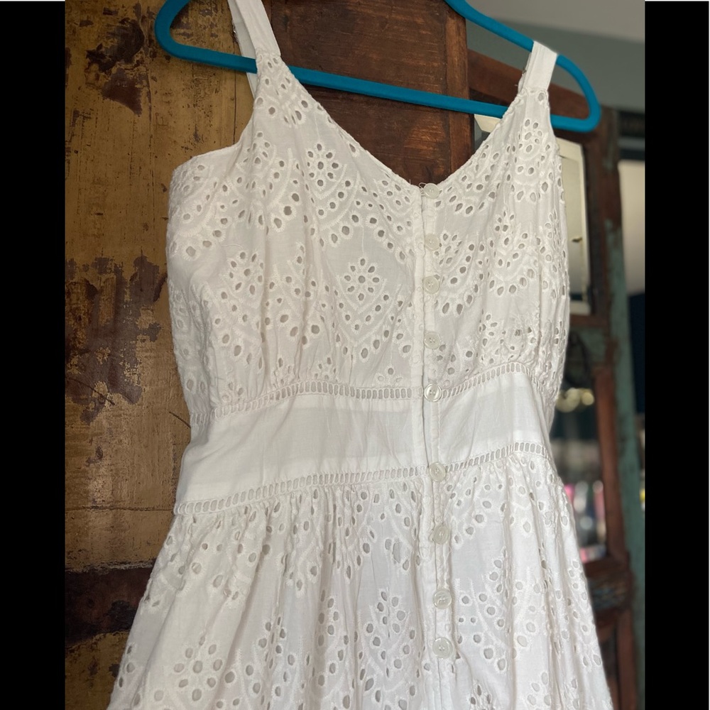 NWT White Ashley Stewart Eyelet Dress